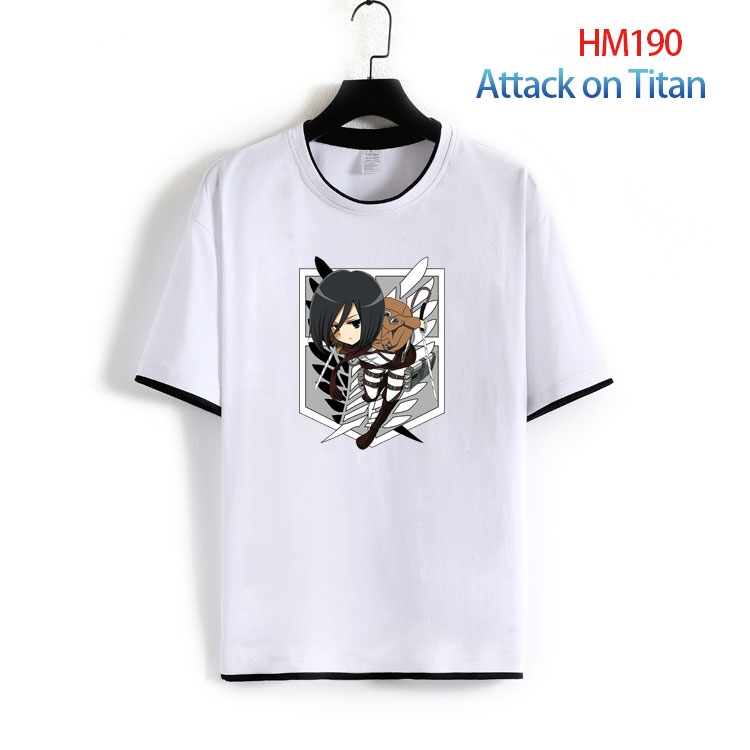 Shingeki no Kyojin Pure cotton  Loose short sleeve round neck T-shirt  from S to 4XL  HM-190-2