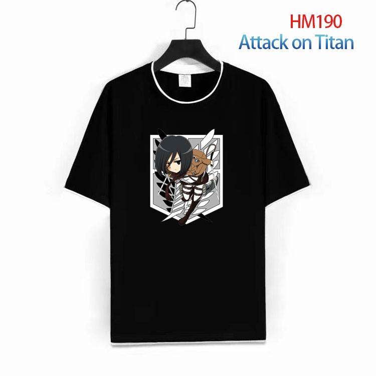 Shingeki no Kyojin Pure cotton  Loose short sleeve round neck T-shirt  from S to 4XL HM-190-1