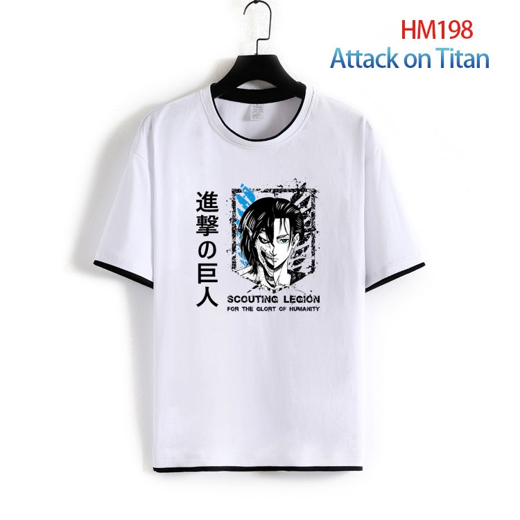 Shingeki no Kyojin Pure cotton  Loose short sleeve round neck T-shirt  from S to 4XL HM-198-2