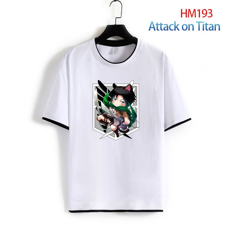 Shingeki no Kyojin Pure cotton  Loose short sleeve round neck T-shirt  from S to 4XL HM-193-2