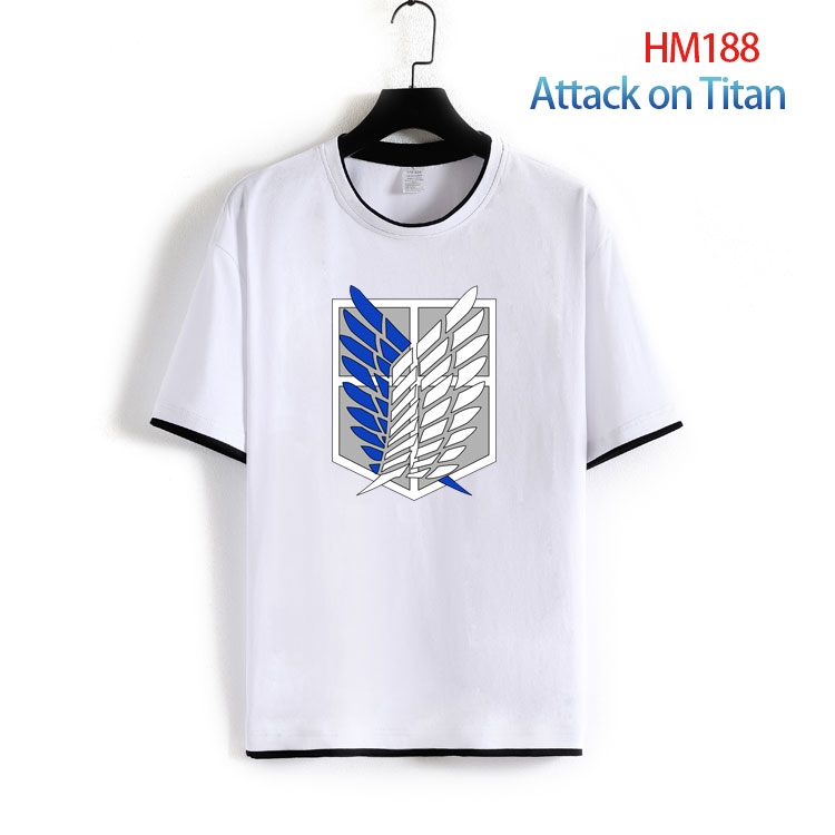 Shingeki no Kyojin Pure cotton  Loose short sleeve round neck T-shirt  from S to 4XL HM-188-2