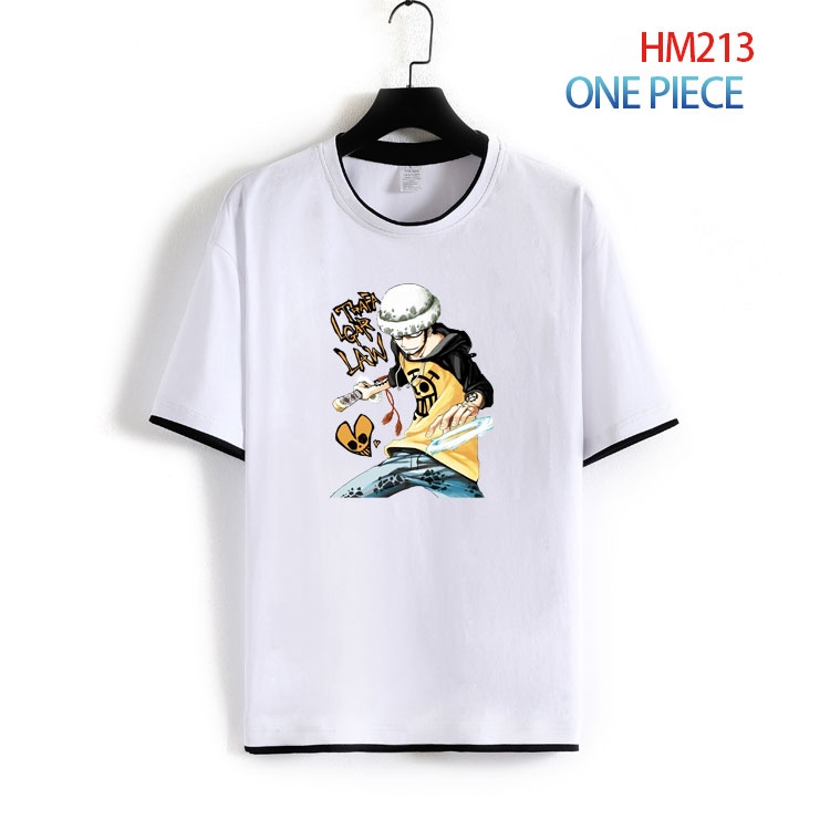 One Piece Pure cotton Loose short sleeve round neck T-shirt from S to 4XL HM-213-2