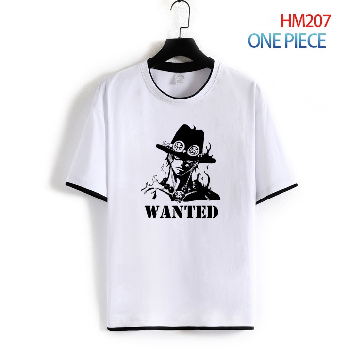 One Piece Pure cotton Loose short sleeve round neck T-shirt from S to 4XL HM-207-2