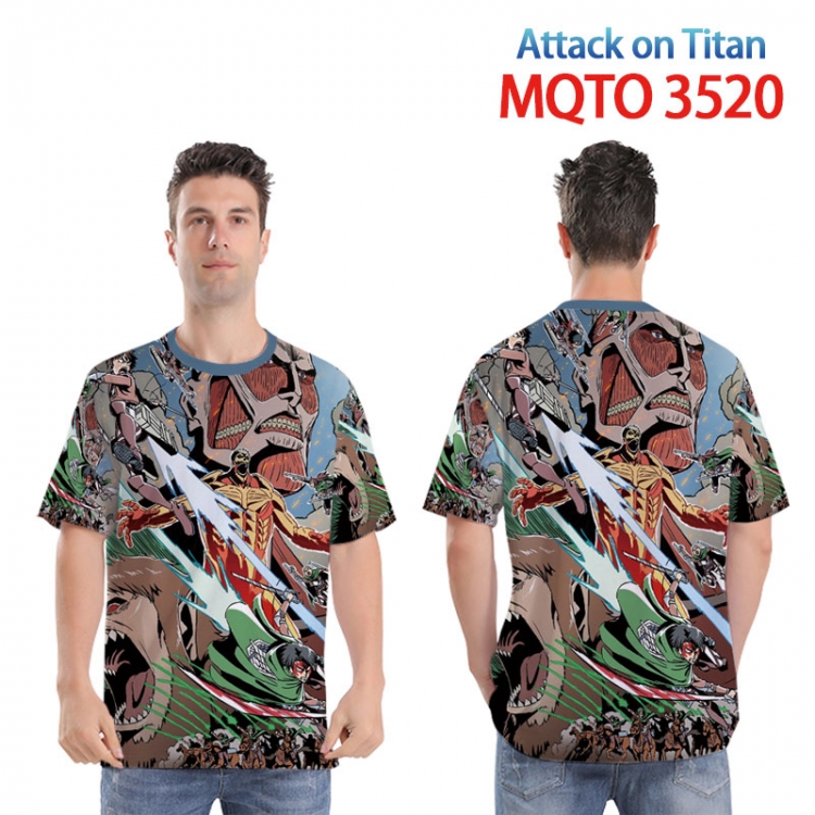 Shingeki no Kyojin Full color printed short sleeve T-shirt 2XS-4XL  9 sizes  MQTO3520