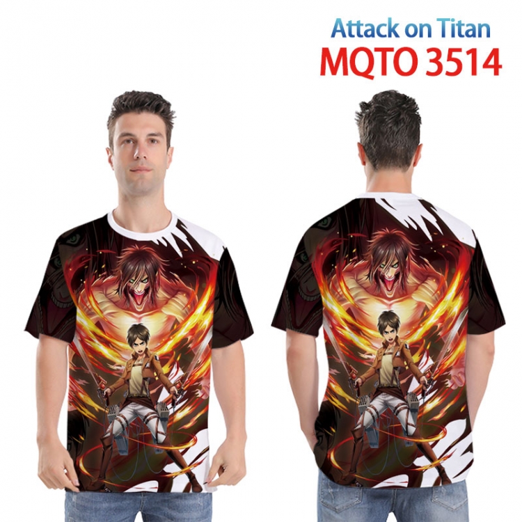Shingeki no Kyojin Full color printed short sleeve T-shirt 2XS-4XL  9 sizes MQTO3514