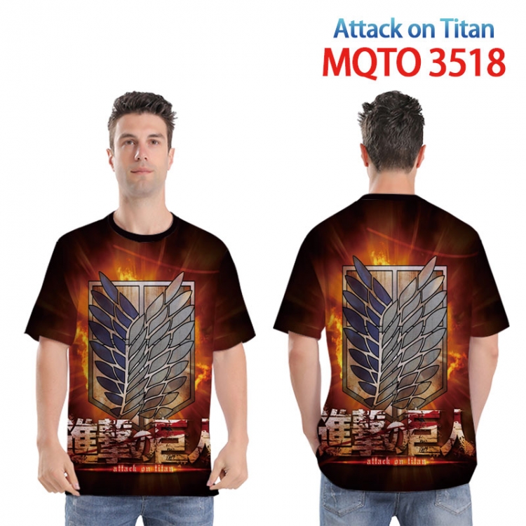 Shingeki no Kyojin Full color printed short sleeve T-shirt 2XS-4XL  9 sizes  MQTO3518
