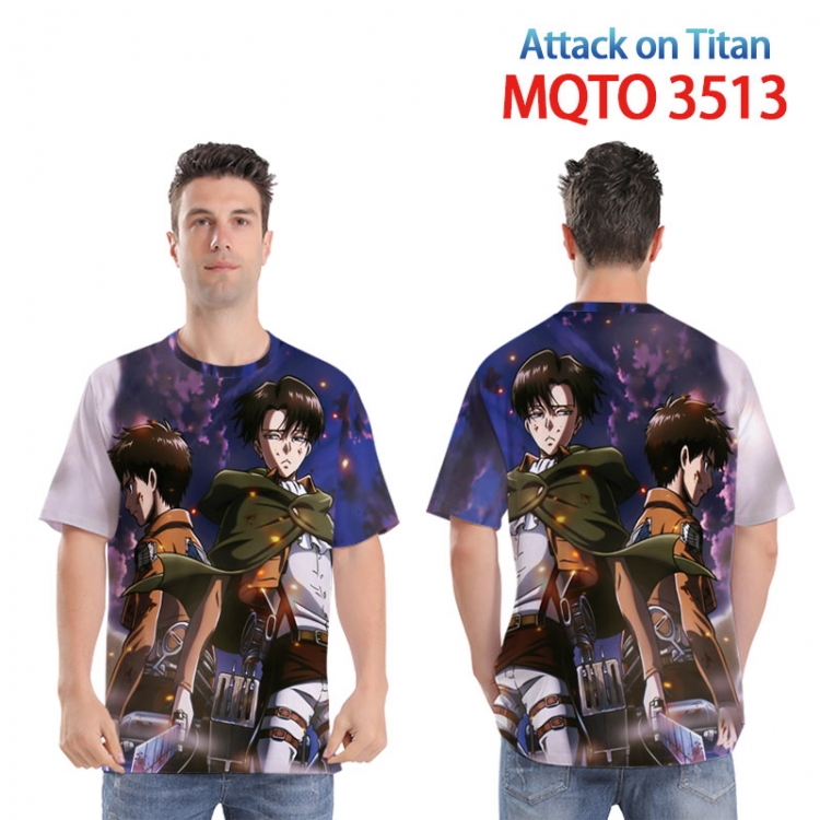 Shingeki no Kyojin Full color printed short sleeve T-shirt 2XS-4XL  9 sizes  MQTO3513