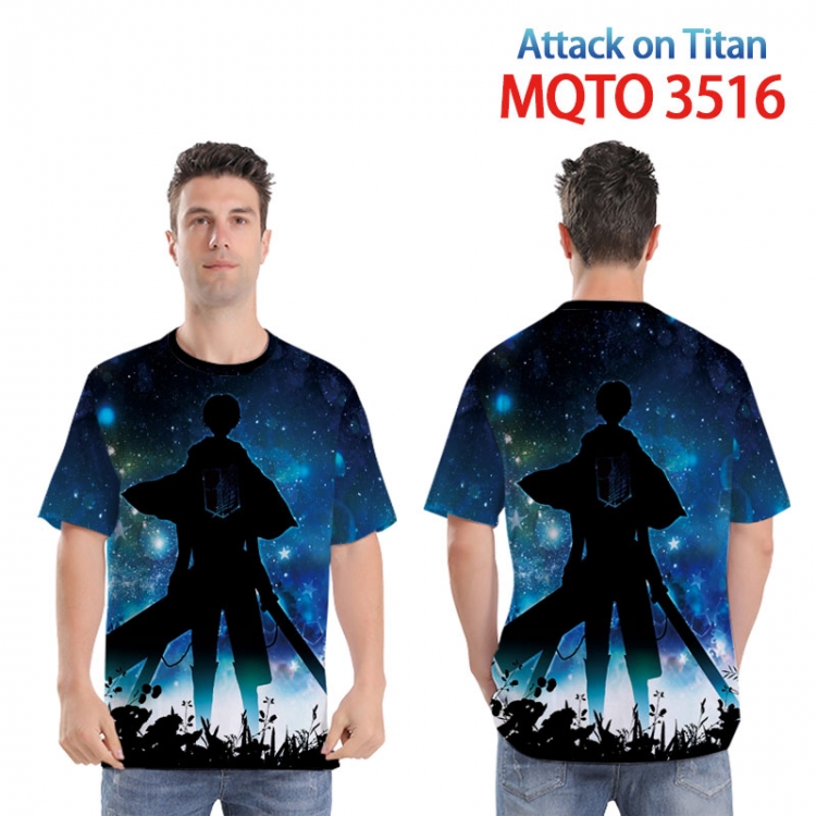 Shingeki no Kyojin Full color printed short sleeve T-shirt 2XS-4XL  9 sizes  MQTO3516