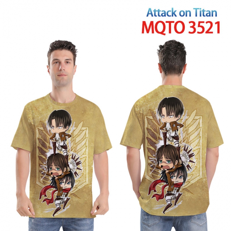 Shingeki no Kyojin Full color printed short sleeve T-shirt 2XS-4XL  9 sizes  MQTO3521