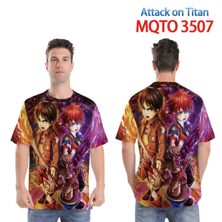 Shingeki no Kyojin Full color printed short sleeve T-shirt 2XS-4XL  9 sizes  MQTO3507