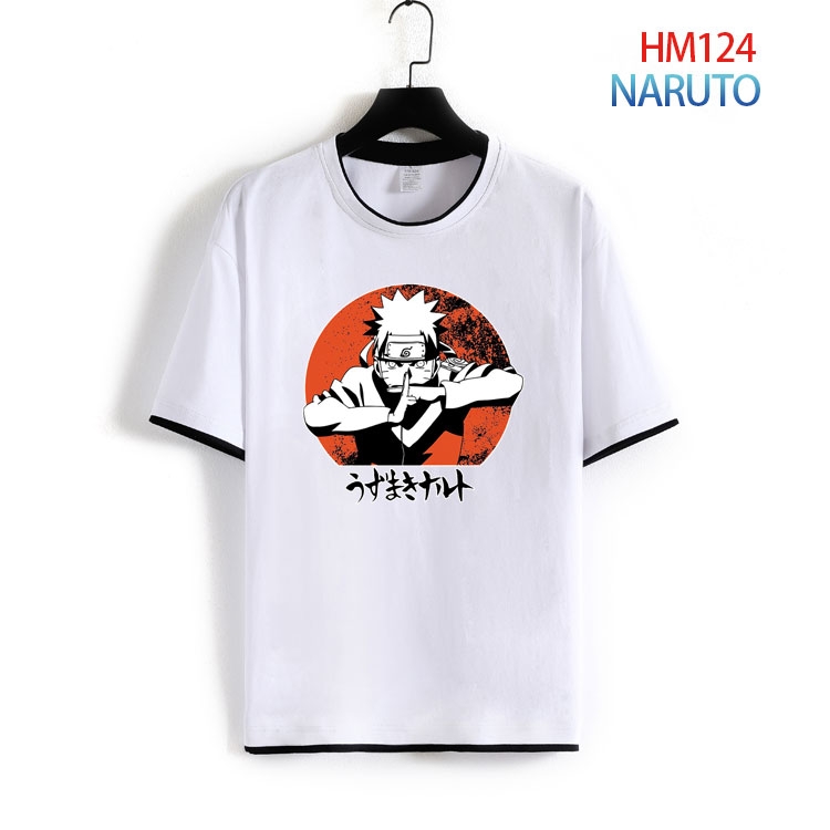 Naruto Pure cotton Loose short sleeve round neck T-shirt from S to 4XL HM-124-2