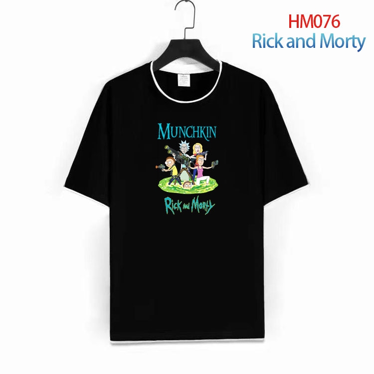 Rick and Morty Pure cotton Loose short sleeve round neck T-shirt from S to 4XL HM-076-1