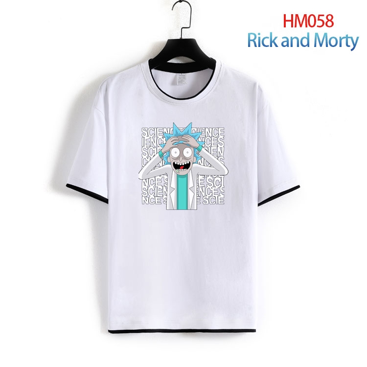 Rick and Morty Pure cotton Loose short sleeve round neck T-shirt from S to 4XL  HM-058-2