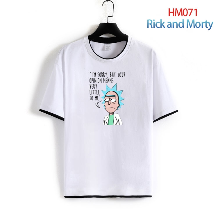 Rick and Morty Pure cotton Loose short sleeve round neck T-shirt from S to 4XL HM-071-2