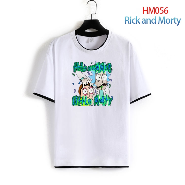 Rick and Morty Pure cotton Loose short sleeve round neck T-shirt from S to 4XL HM-056-2