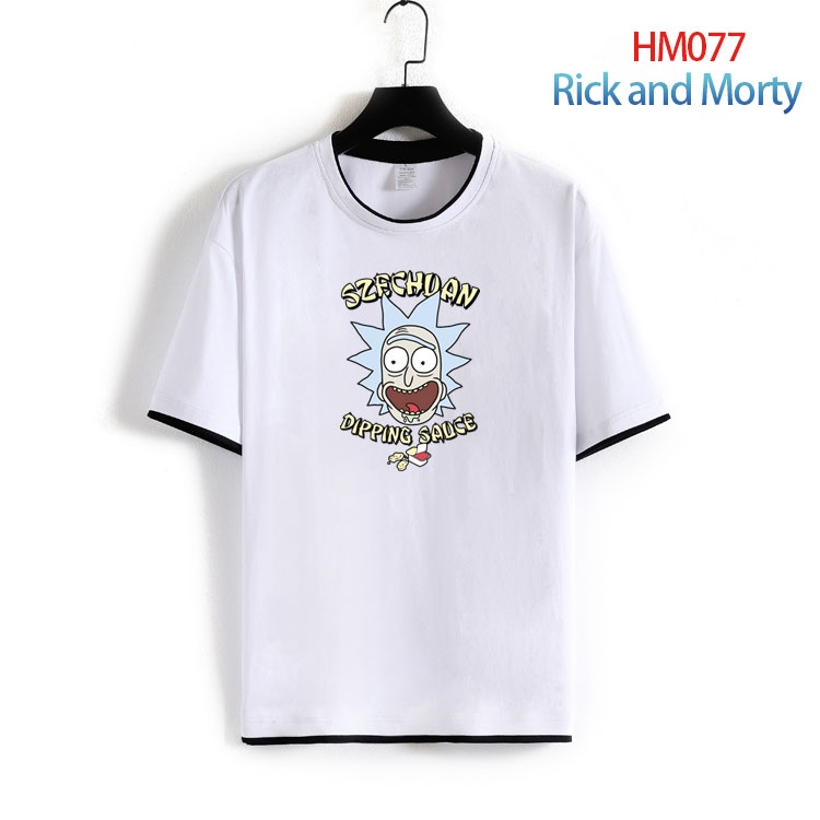 Rick and Morty Pure cotton Loose short sleeve round neck T-shirt from S to 4XL HM-077-2