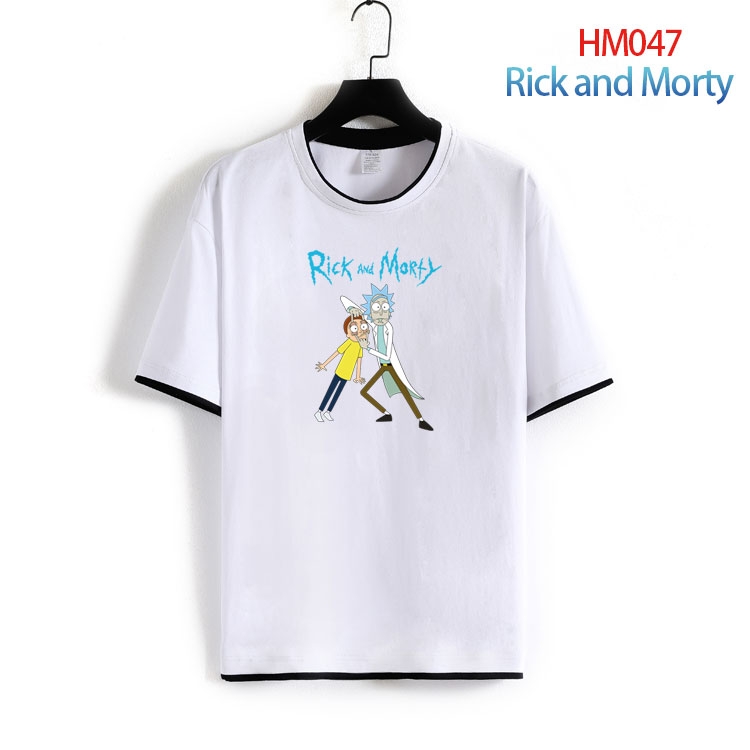 Rick and Morty Pure cotton Loose short sleeve round neck T-shirt from S to 4XL HM-047-2