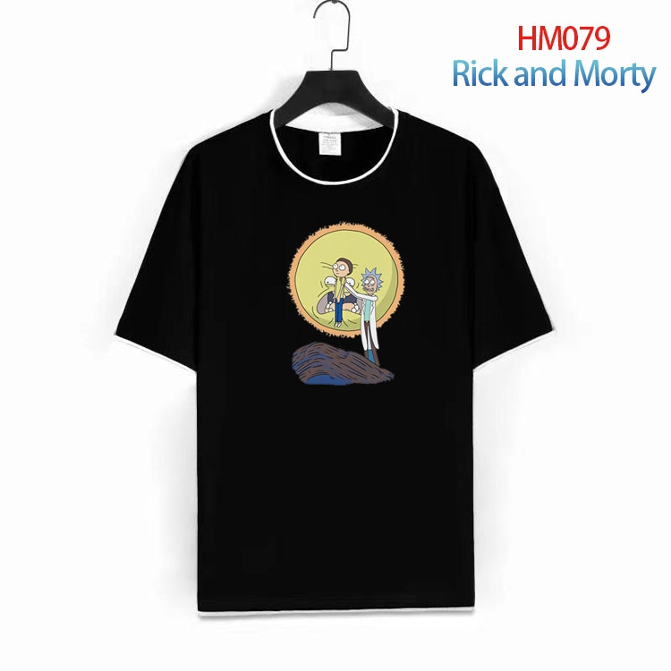 Rick and Morty Pure cotton Loose short sleeve round neck T-shirt from S to 4XL HM-079-1