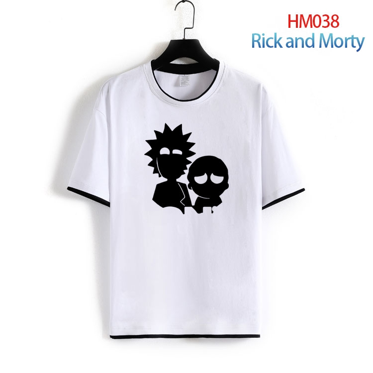 Rick and Morty Pure cotton Loose short sleeve round neck T-shirt from S to 4XL HM-038-2