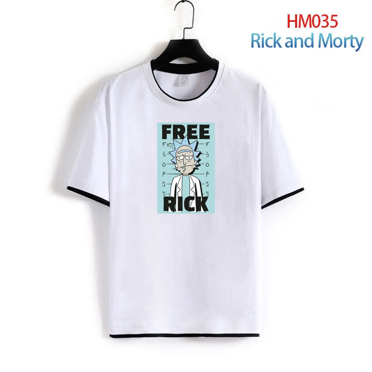 Rick and Morty Pure cotton Loose short sleeve round neck T-shirt from S to 4XL HM-035-2