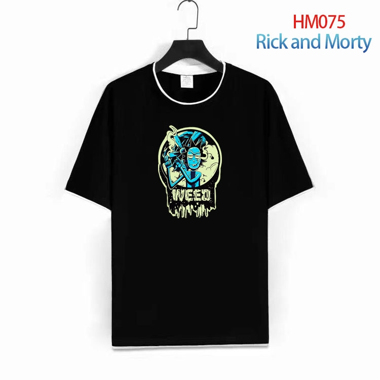 Rick and Morty Pure cotton Loose short sleeve round neck T-shirt from S to 4XL HM-075-1