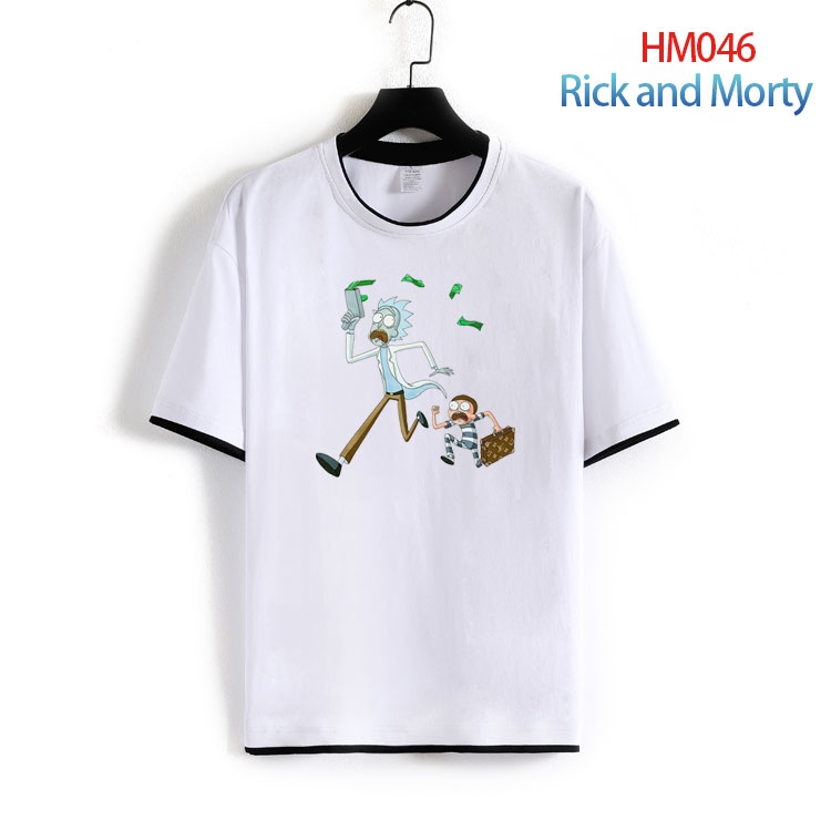 Rick and Morty Pure cotton Loose short sleeve round neck T-shirt from S to 4XL HM-046-2