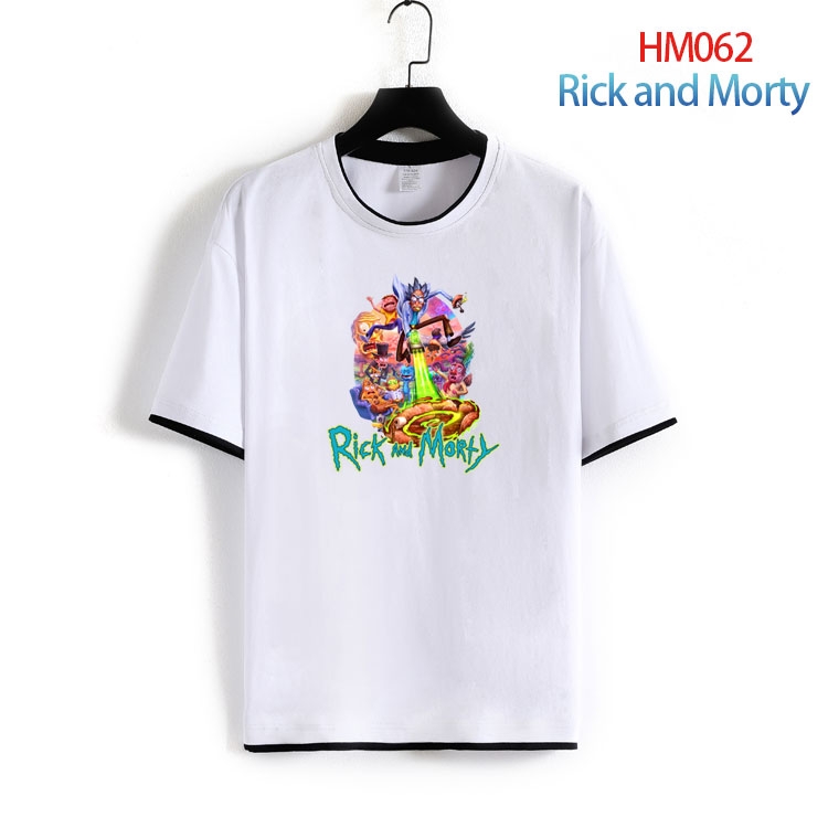 Rick and Morty Pure cotton Loose short sleeve round neck T-shirt from S to 4XL HM-062-2