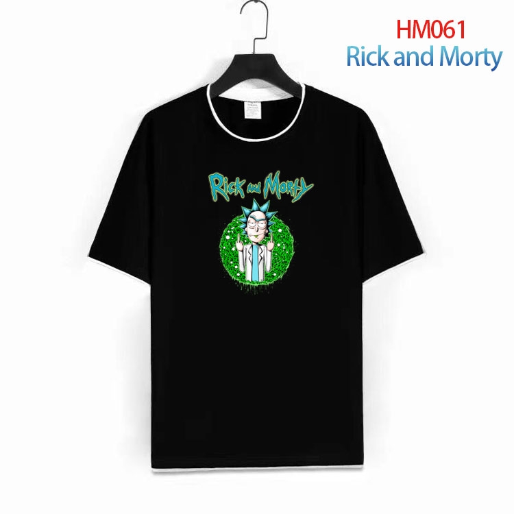 Rick and Morty Pure cotton Loose short sleeve round neck T-shirt from S to 4XL  HM-061-1