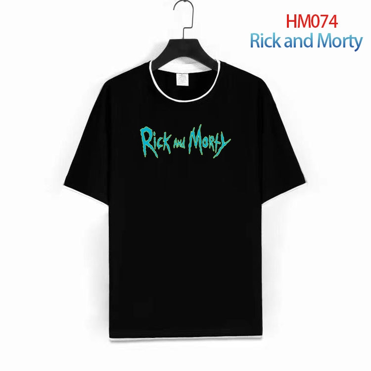 Rick and Morty Pure cotton Loose short sleeve round neck T-shirt from S to 4XL  HM-074-1