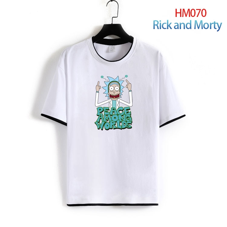 Rick and Morty Pure cotton Loose short sleeve round neck T-shirt from S to 4XL HM-070-2