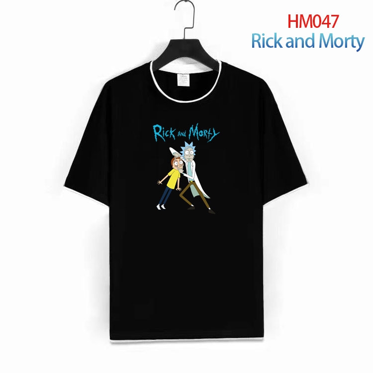 Rick and Morty Pure cotton Loose short sleeve round neck T-shirt from S to 4XL HM-047-1