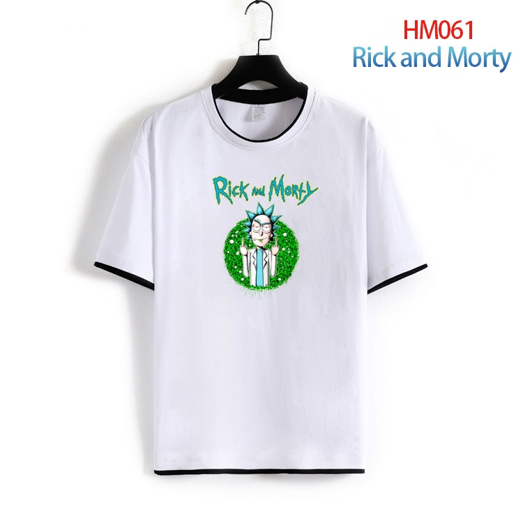 Rick and Morty Pure cotton Loose short sleeve round neck T-shirt from S to 4XL HM-061-2