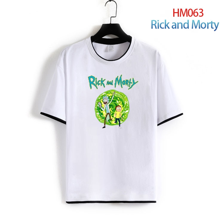 Rick and Morty Pure cotton Loose short sleeve round neck T-shirt from S to 4XL HM-063-2