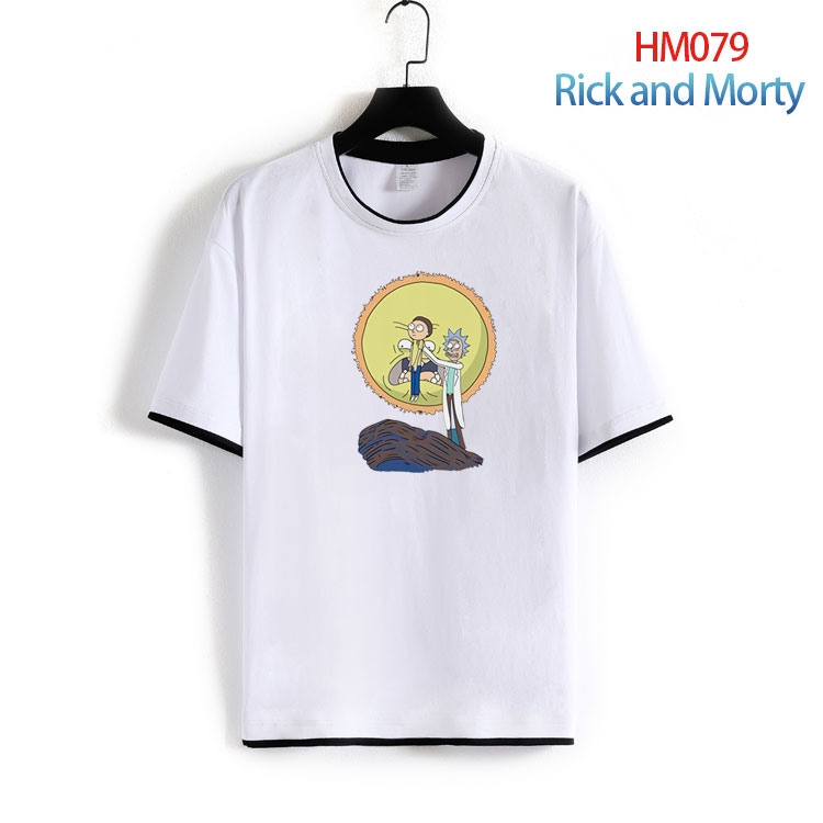 Rick and Morty Pure cotton Loose short sleeve round neck T-shirt from S to 4XL HM-079-2