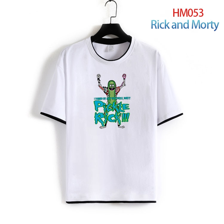 Rick and Morty Pure cotton Loose short sleeve round neck T-shirt from S to 4XL HM-053-2