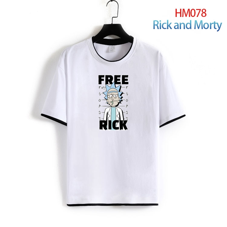 Rick and Morty Pure cotton Loose short sleeve round neck T-shirt from S to 4XL  HM-078-2