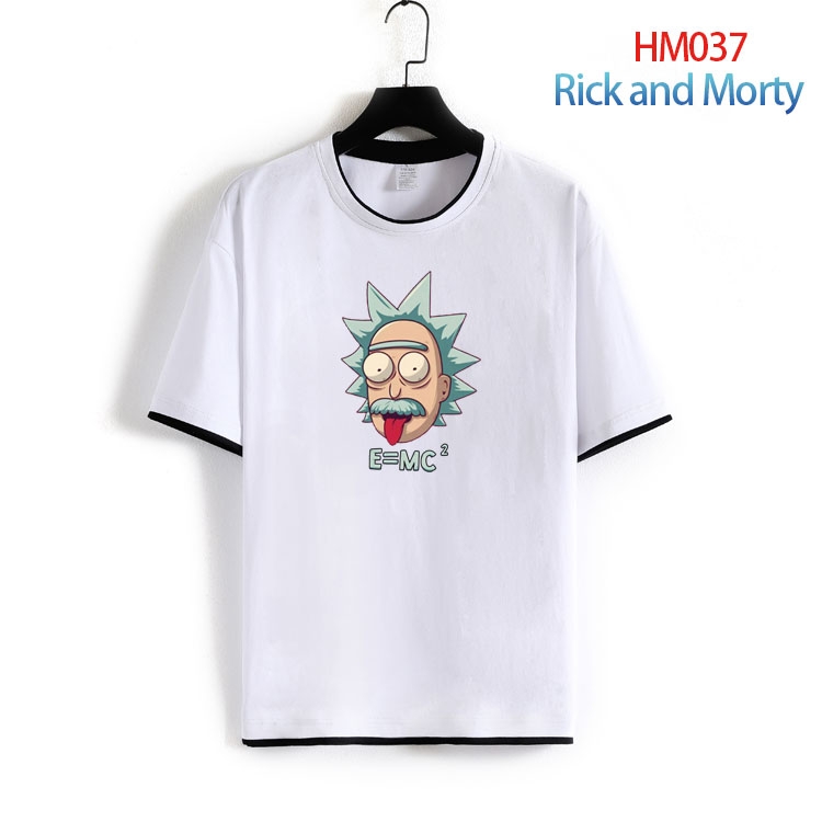 Rick and Morty Pure cotton Loose short sleeve round neck T-shirt from S to 4XL HM-037-2