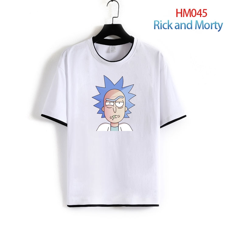 Rick and Morty Pure cotton Loose short sleeve round neck T-shirt from S to 4XL HM-045-2