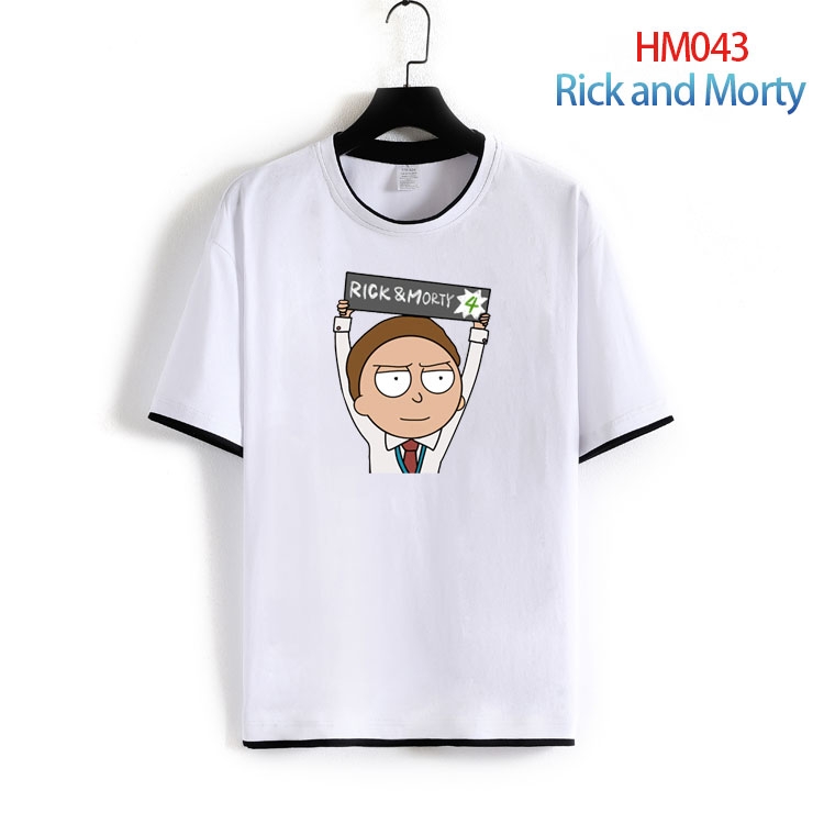 Rick and Morty Pure cotton Loose short sleeve round neck T-shirt from S to 4XL HM-043-2