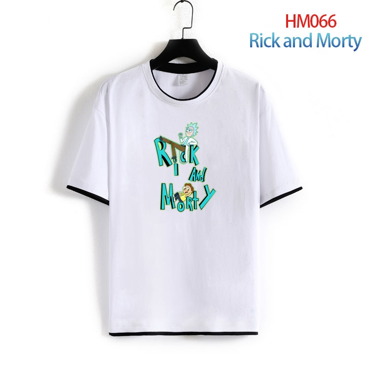 Rick and Morty Pure cotton Loose short sleeve round neck T-shirt from S to 4XL HM-066-2