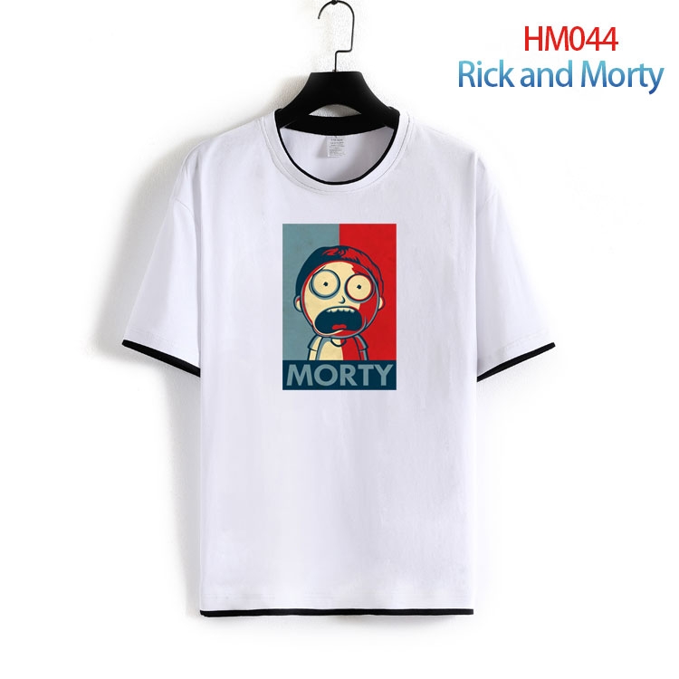 Rick and Morty Pure cotton Loose short sleeve round neck T-shirt from S to 4XL HM-044-2