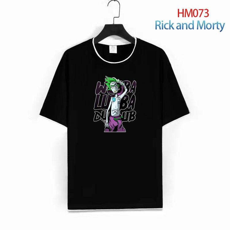 Rick and Morty Pure cotton Loose short sleeve round neck T-shirt from S to 4XL HM-073-1