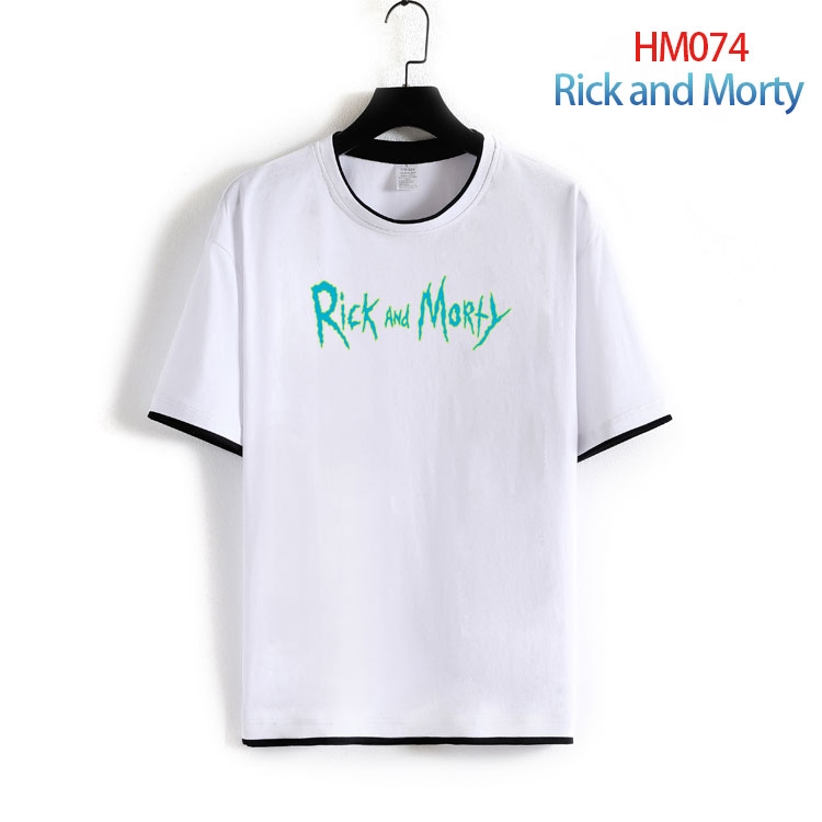 Rick and Morty Pure cotton Loose short sleeve round neck T-shirt from S to 4XL HM-074-2