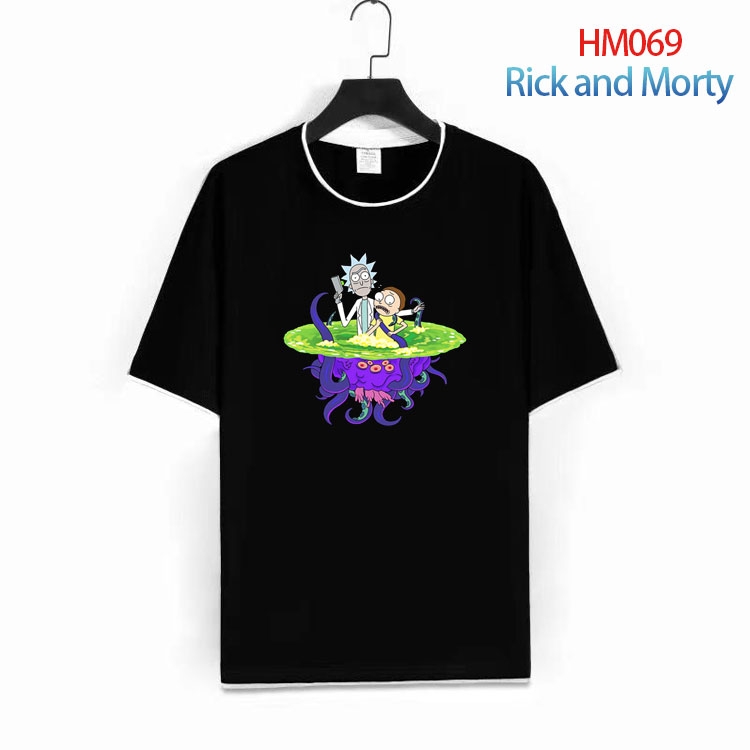 Rick and Morty Pure cotton Loose short sleeve round neck T-shirt from S to 4XL HM-069-1