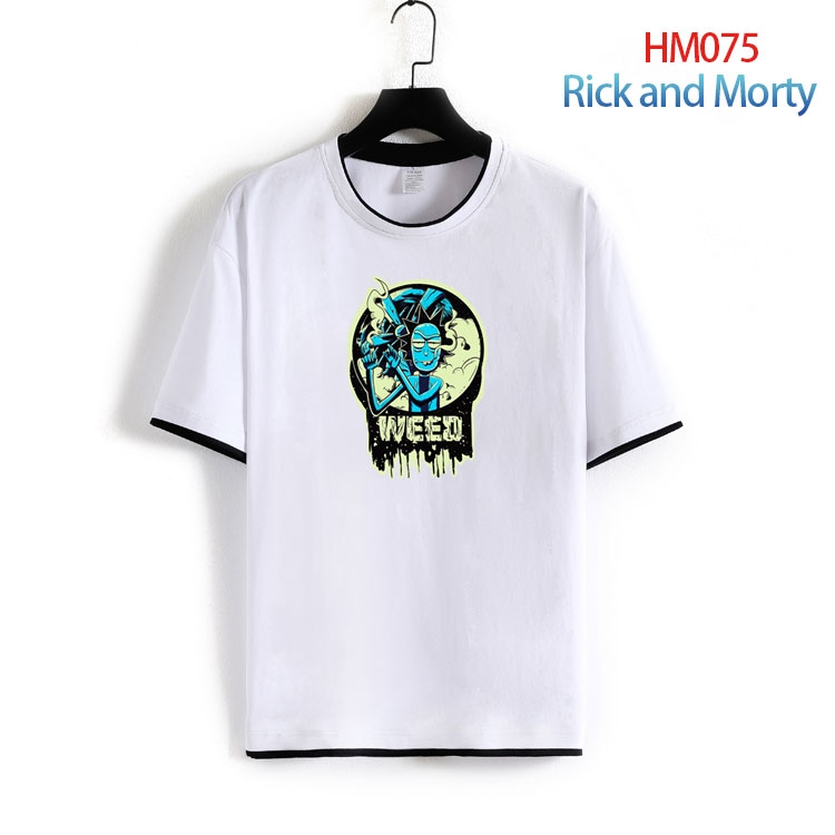 Rick and Morty Pure cotton Loose short sleeve round neck T-shirt from S to 4XL HM-075-2