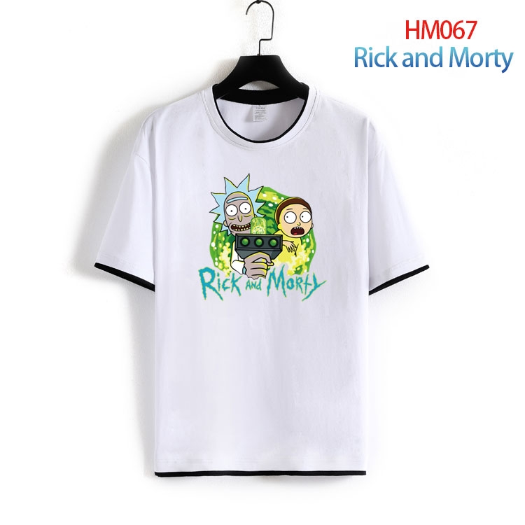 Rick and Morty Pure cotton Loose short sleeve round neck T-shirt from S to 6XL  HM-067-2