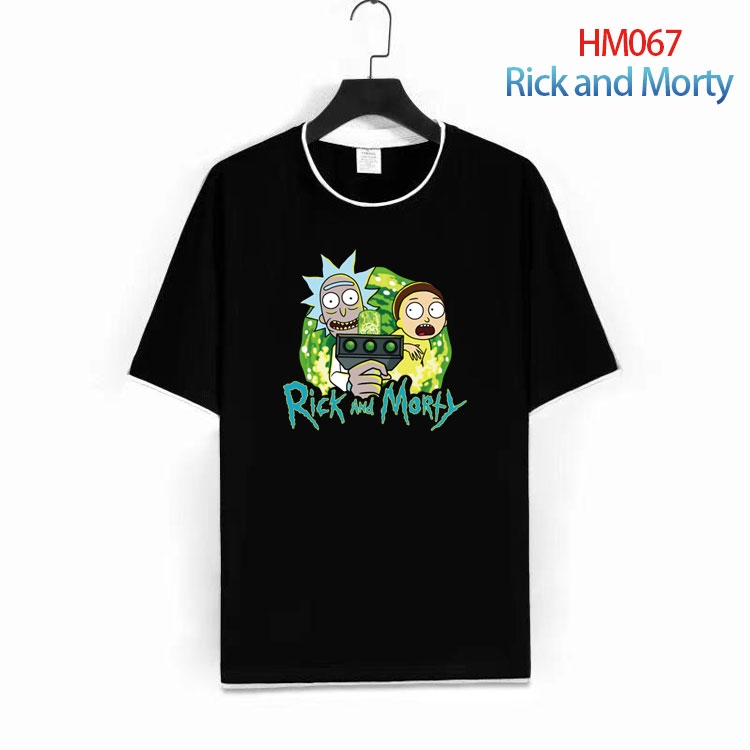 Rick and Morty Pure cotton Loose short sleeve round neck T-shirt from S to 4XL HM-067-1