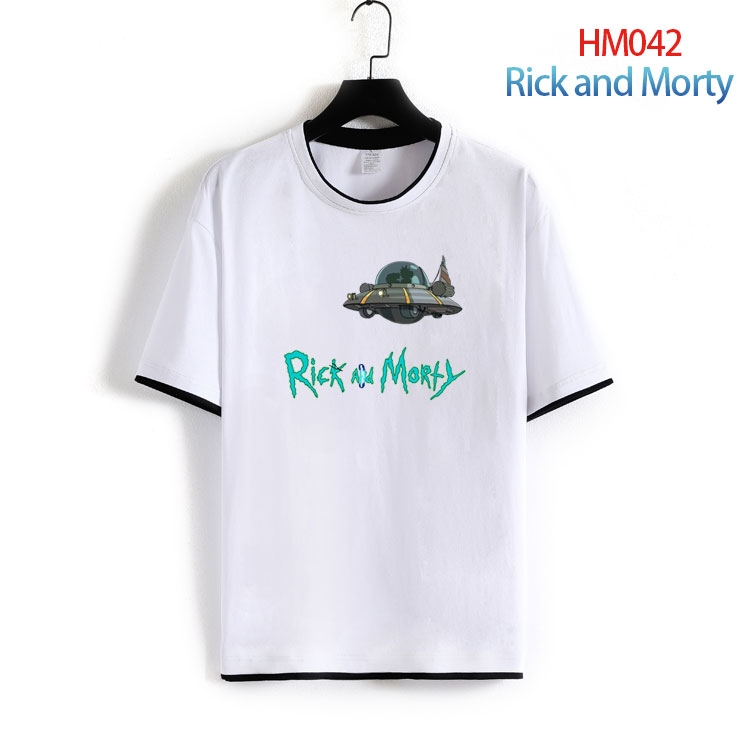 Rick and Morty Pure cotton Loose short sleeve round neck T-shirt from S to 4XL HM-042-2