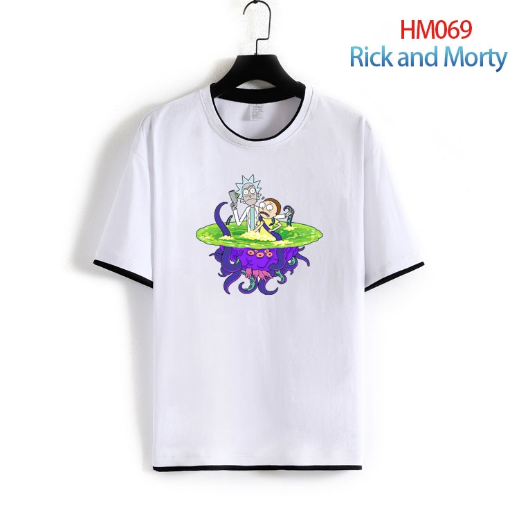 Rick and Morty Pure cotton Loose short sleeve round neck T-shirt from S to 4XL HM-069-2