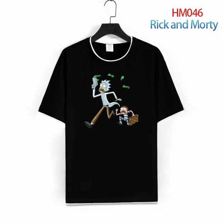 Rick and Morty Pure cotton Loose short sleeve round neck T-shirt from S to 4XL HM-046-1